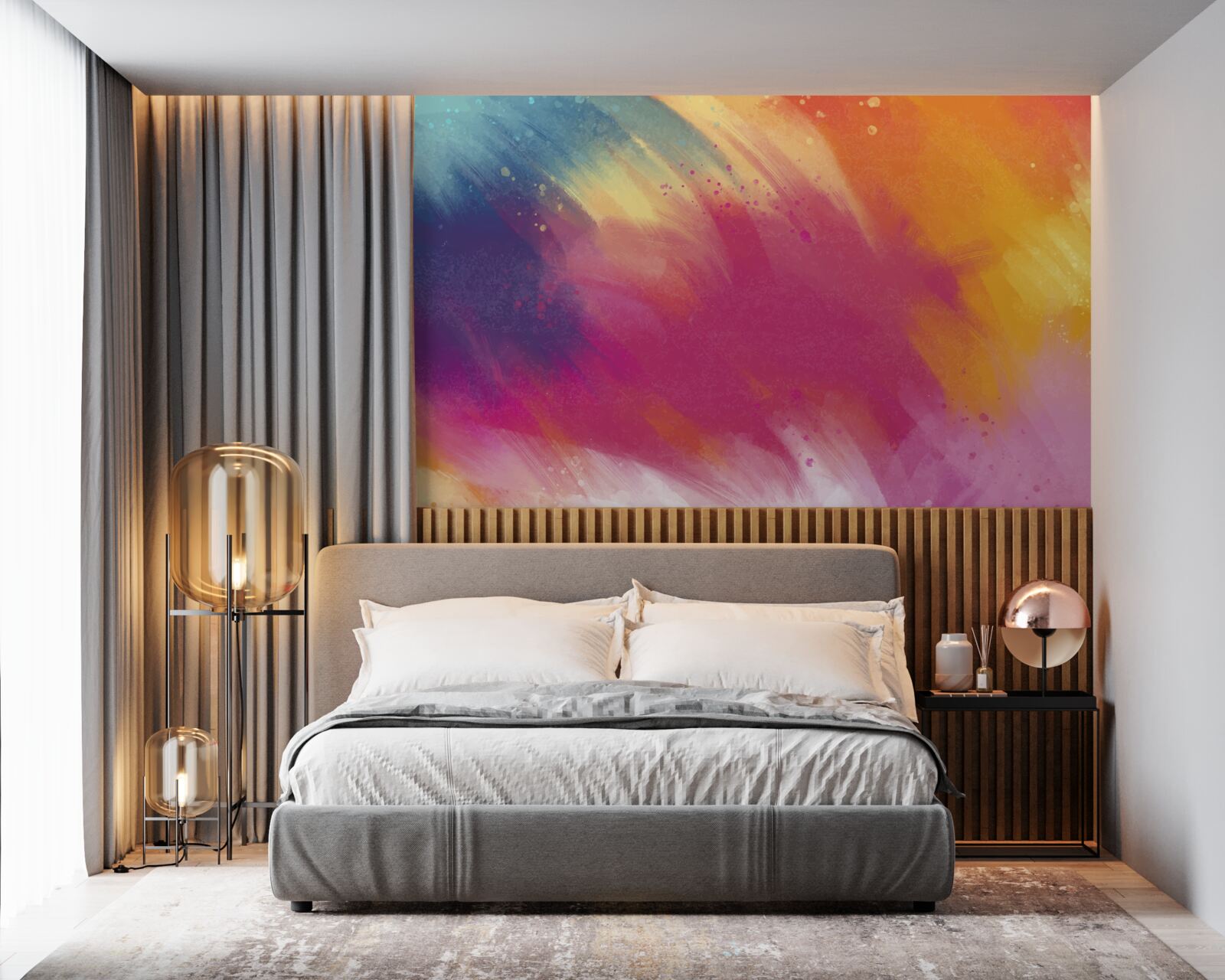 Fototapet curcubeu în spațiu