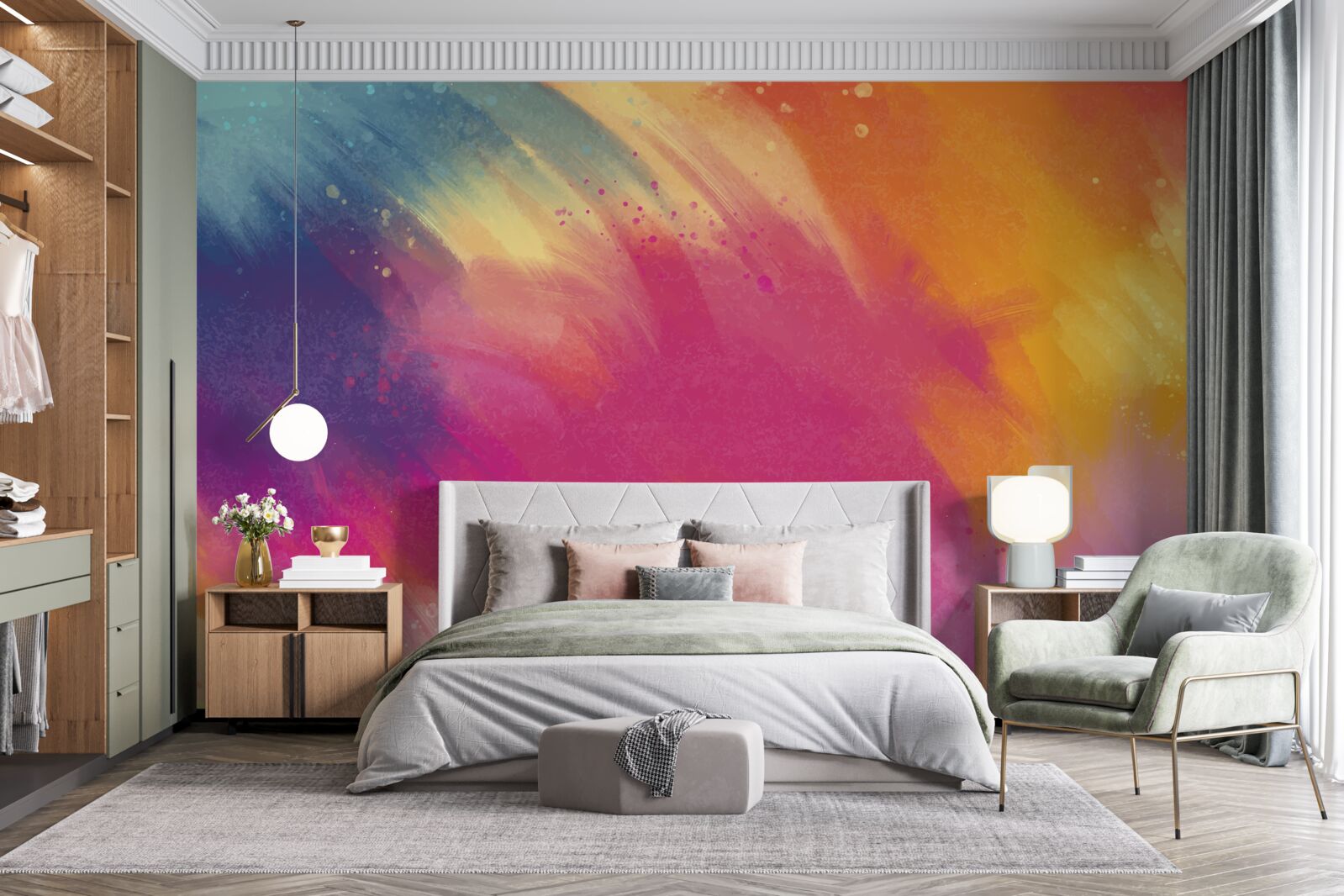 Fototapet curcubeu în spațiu