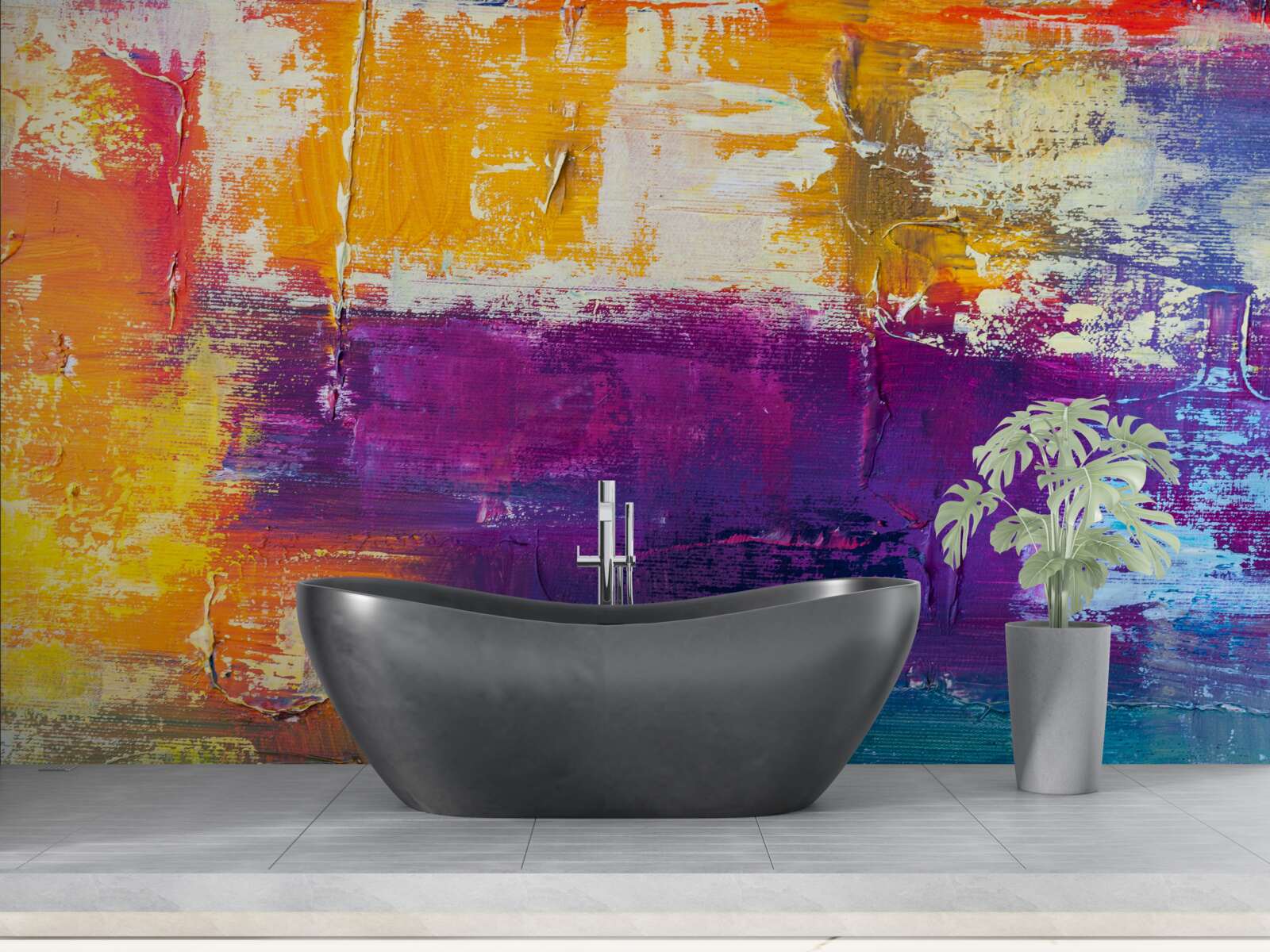 Fototapet cabană la apus de soare lângă iaz