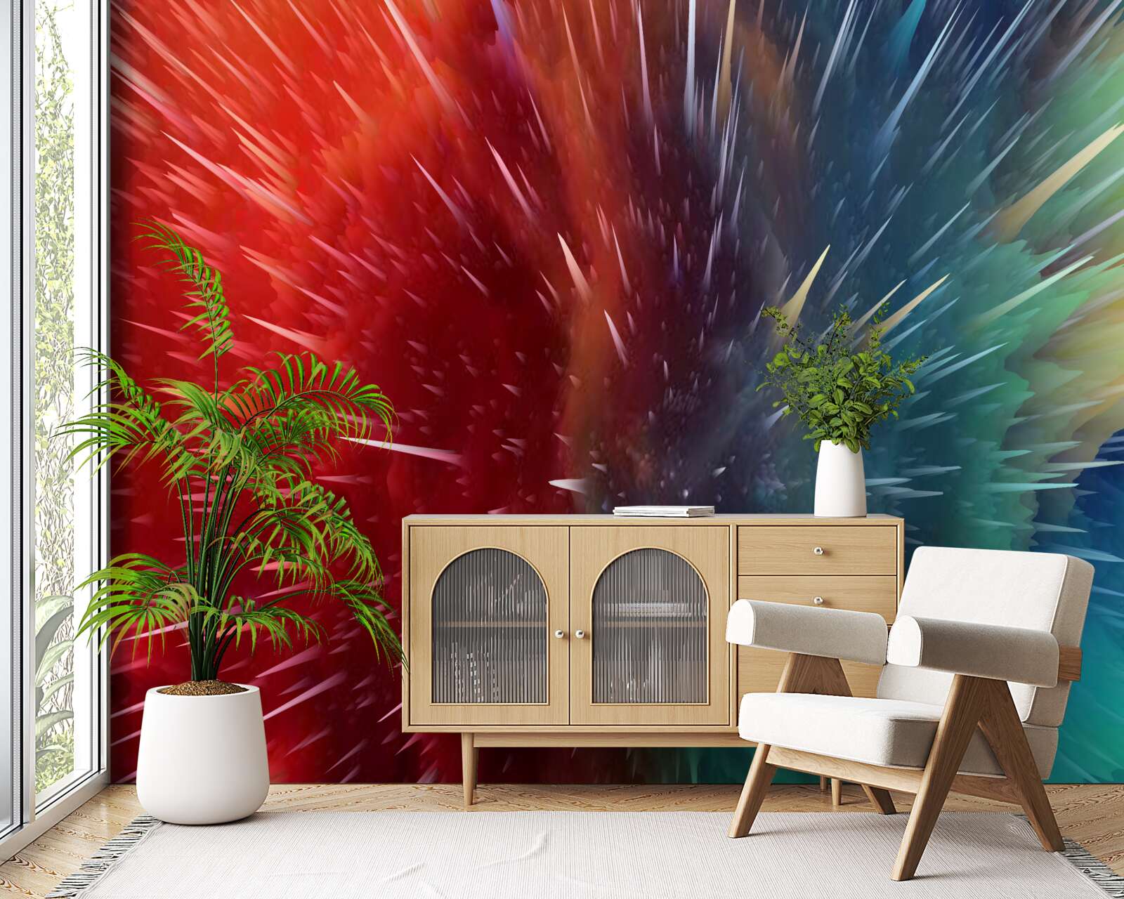 Fototapet pete de roșu și albastru