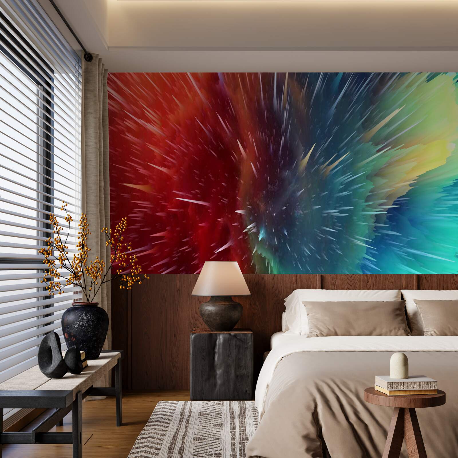 Fototapet pete de roșu și albastru