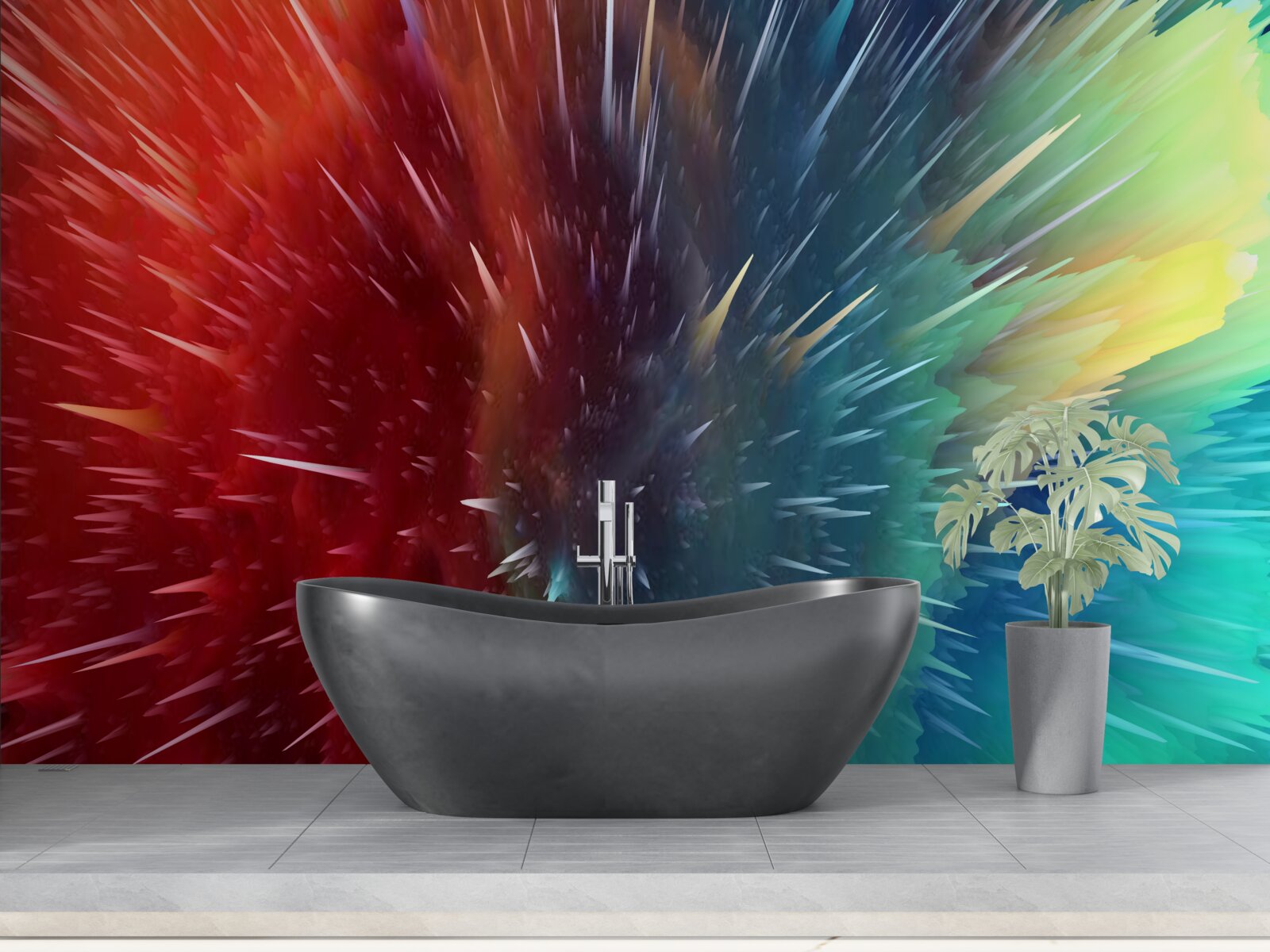 Fototapet pete de roșu și albastru