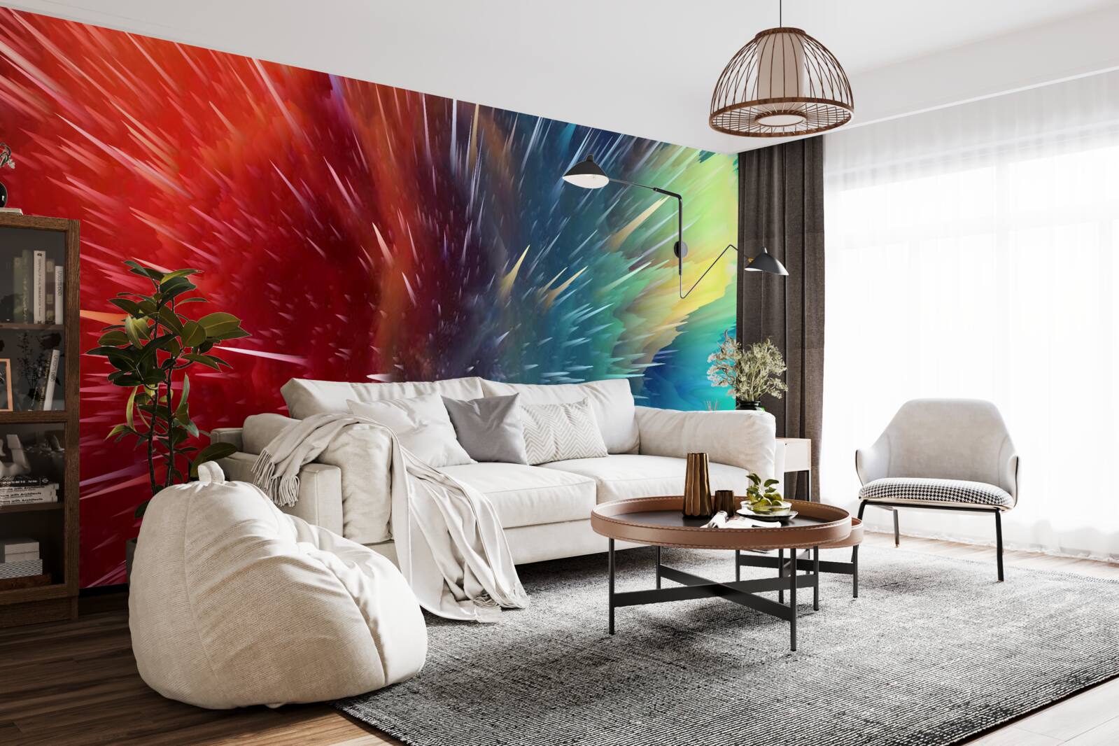 Fototapet pete de roșu și albastru