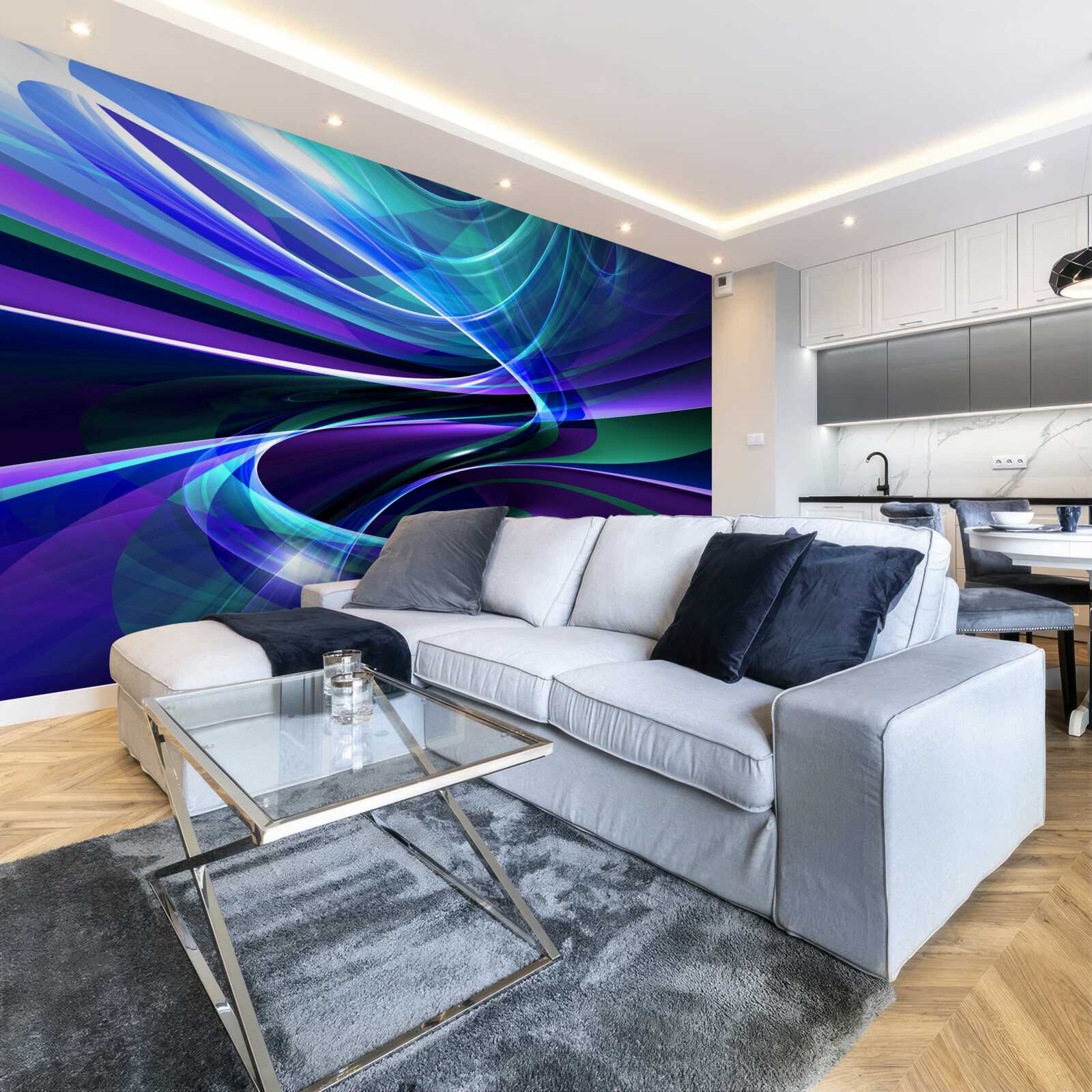 Fototapet accente abstracte aurora borealis