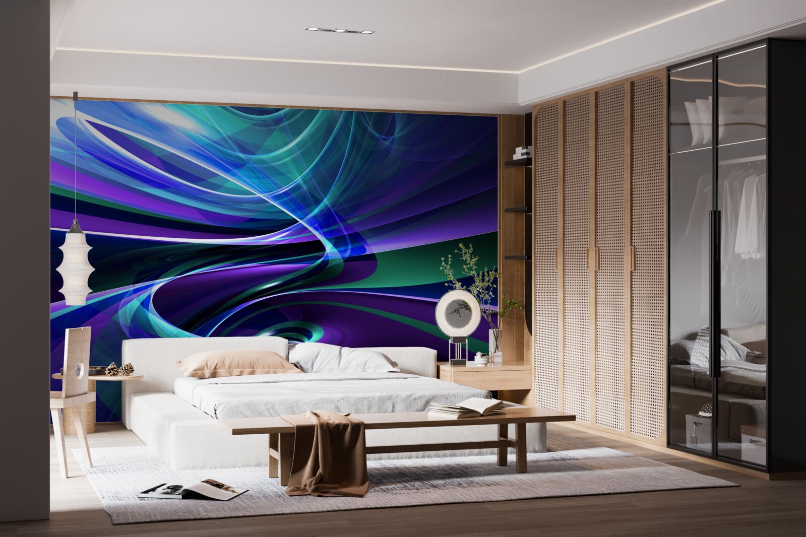 Fototapet accente abstracte aurora borealis