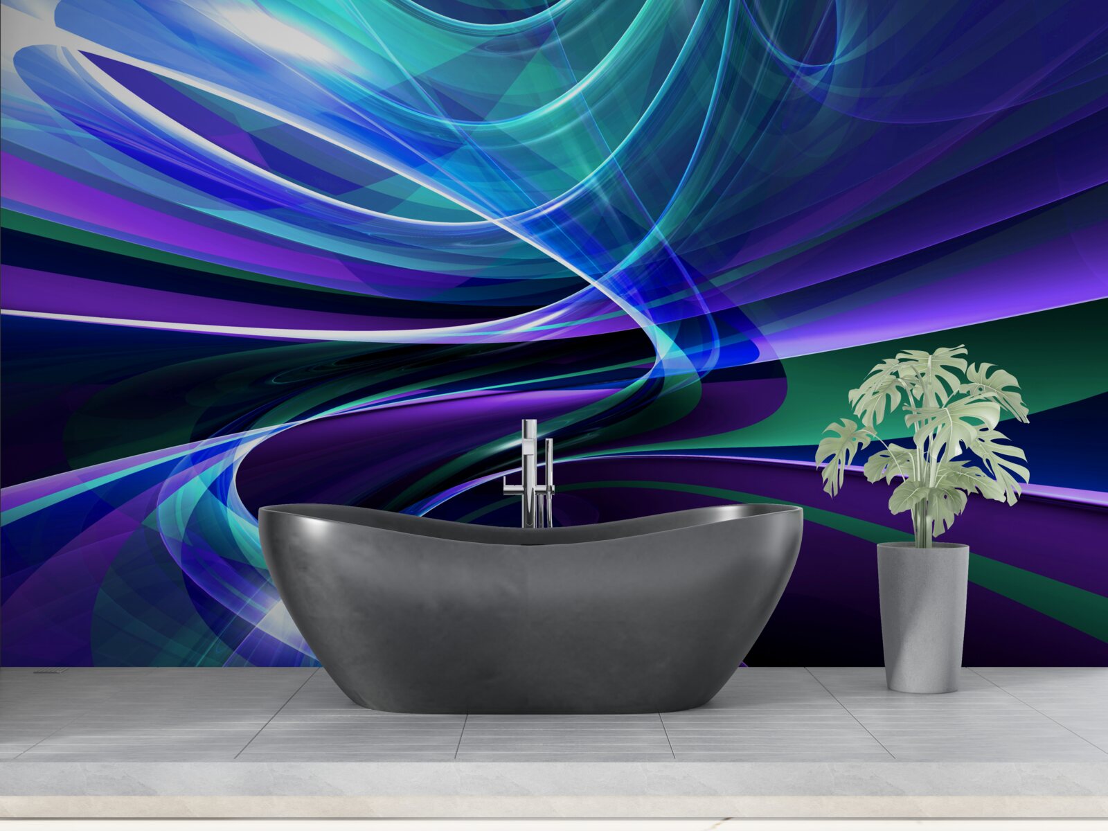 Fototapet accente abstracte aurora borealis