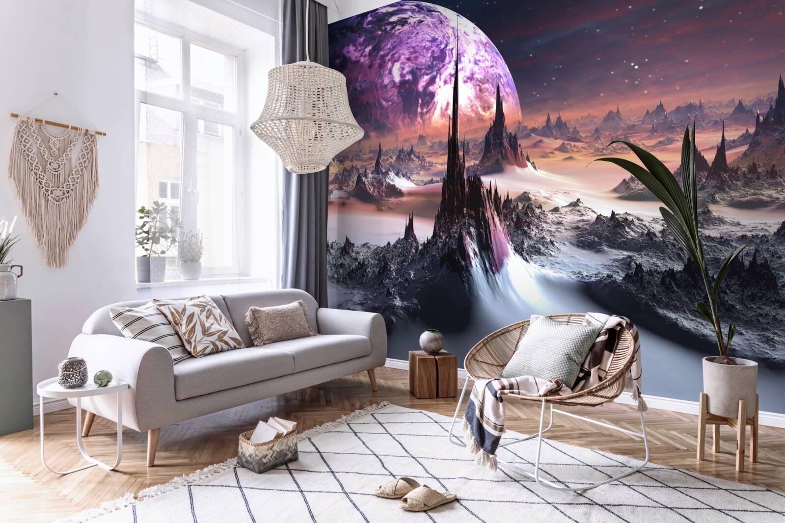 Fototapet peisaj cosmic și univers