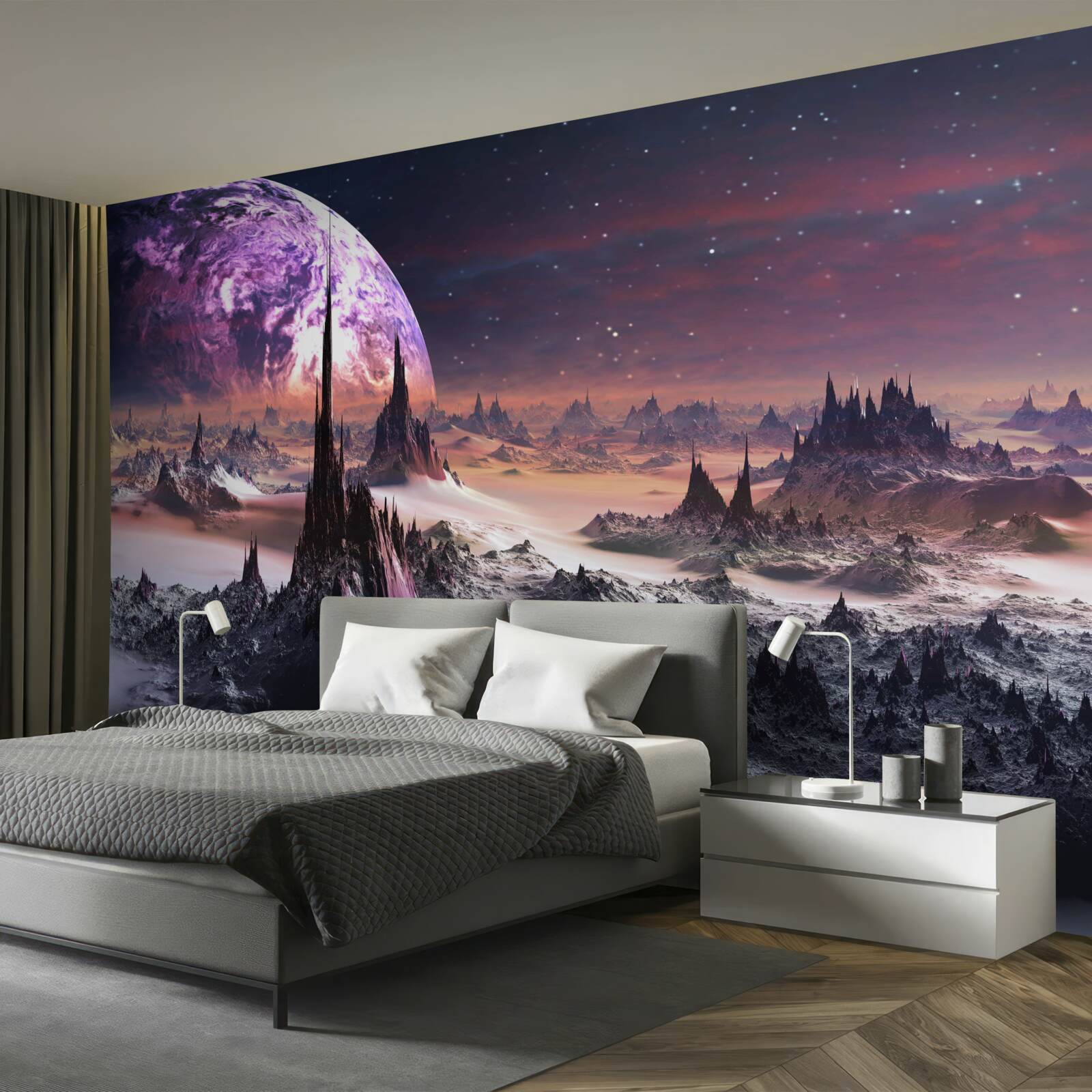 Fototapet peisaj cosmic și univers