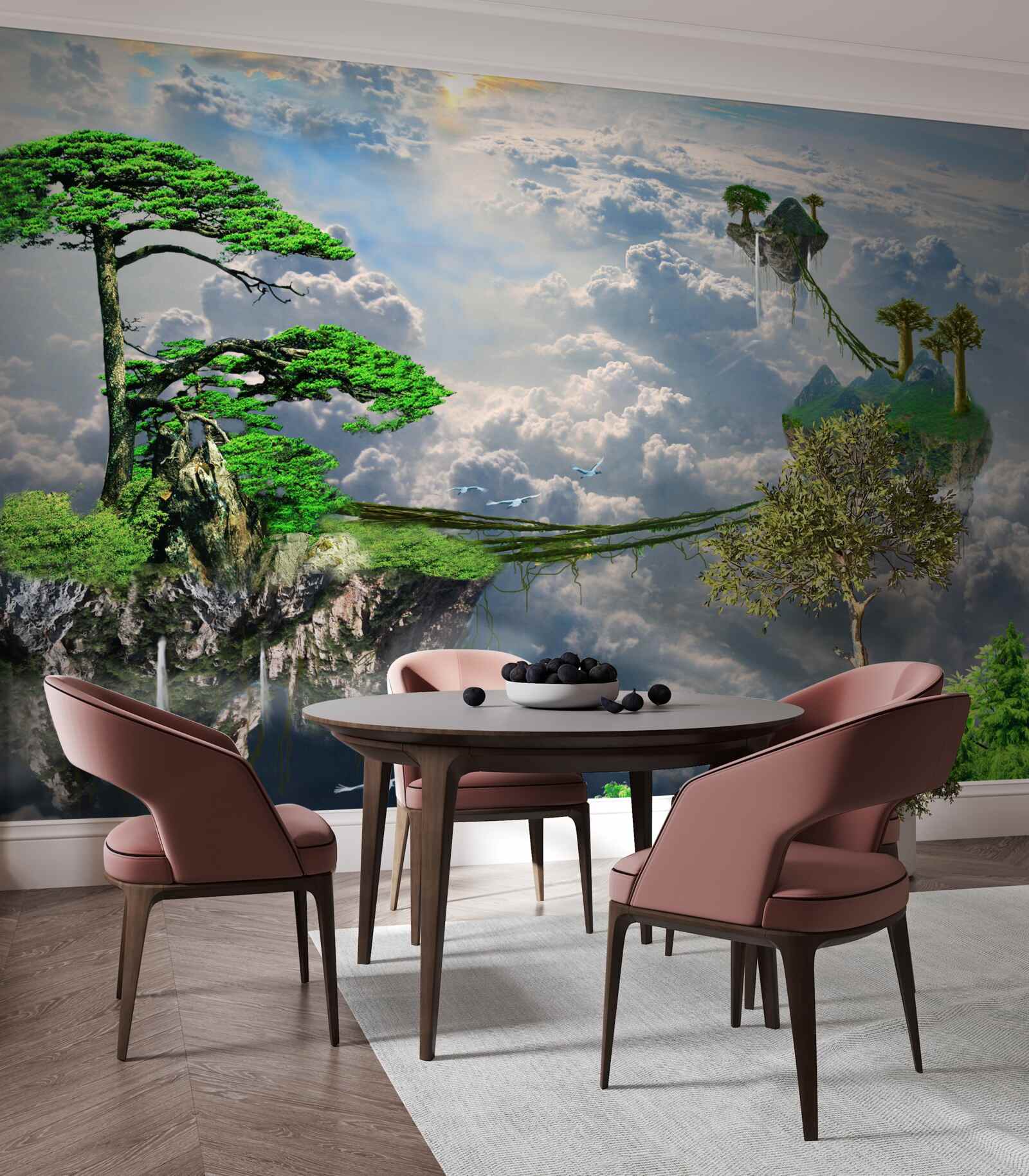 Fototapet insule care plutesc pe cer