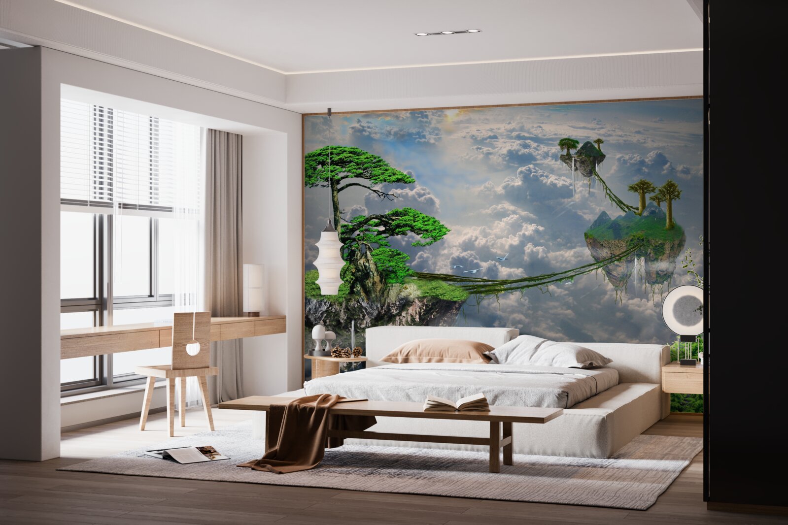 Fototapet insule care plutesc pe cer