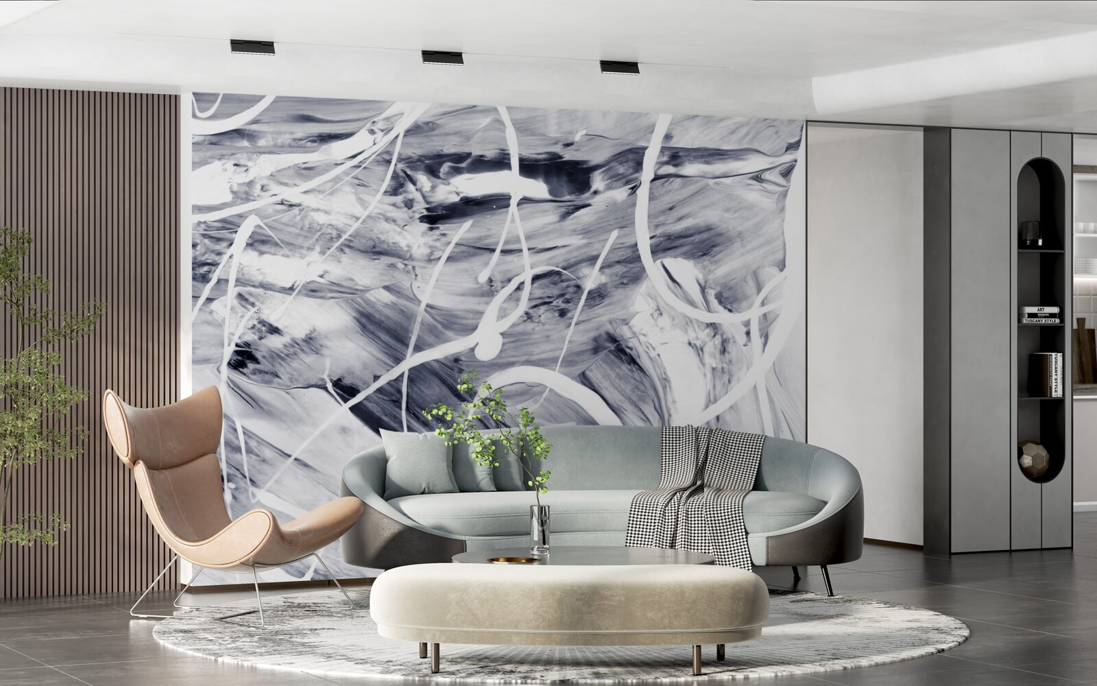 Fototapet lovituri de vopsea albă pe un fundal negru