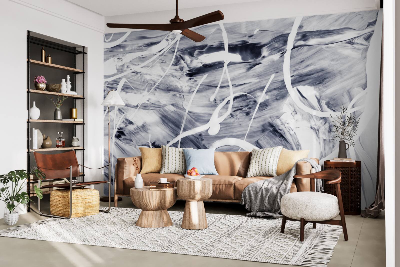 Fototapet lovituri de vopsea albă pe un fundal negru