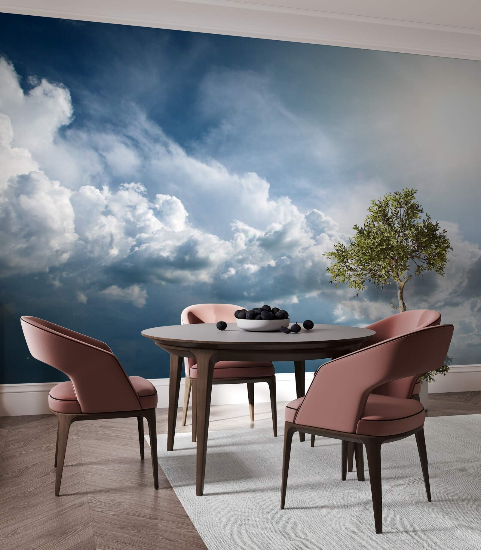 Fototapet lumină intensă printre nori furtunoși