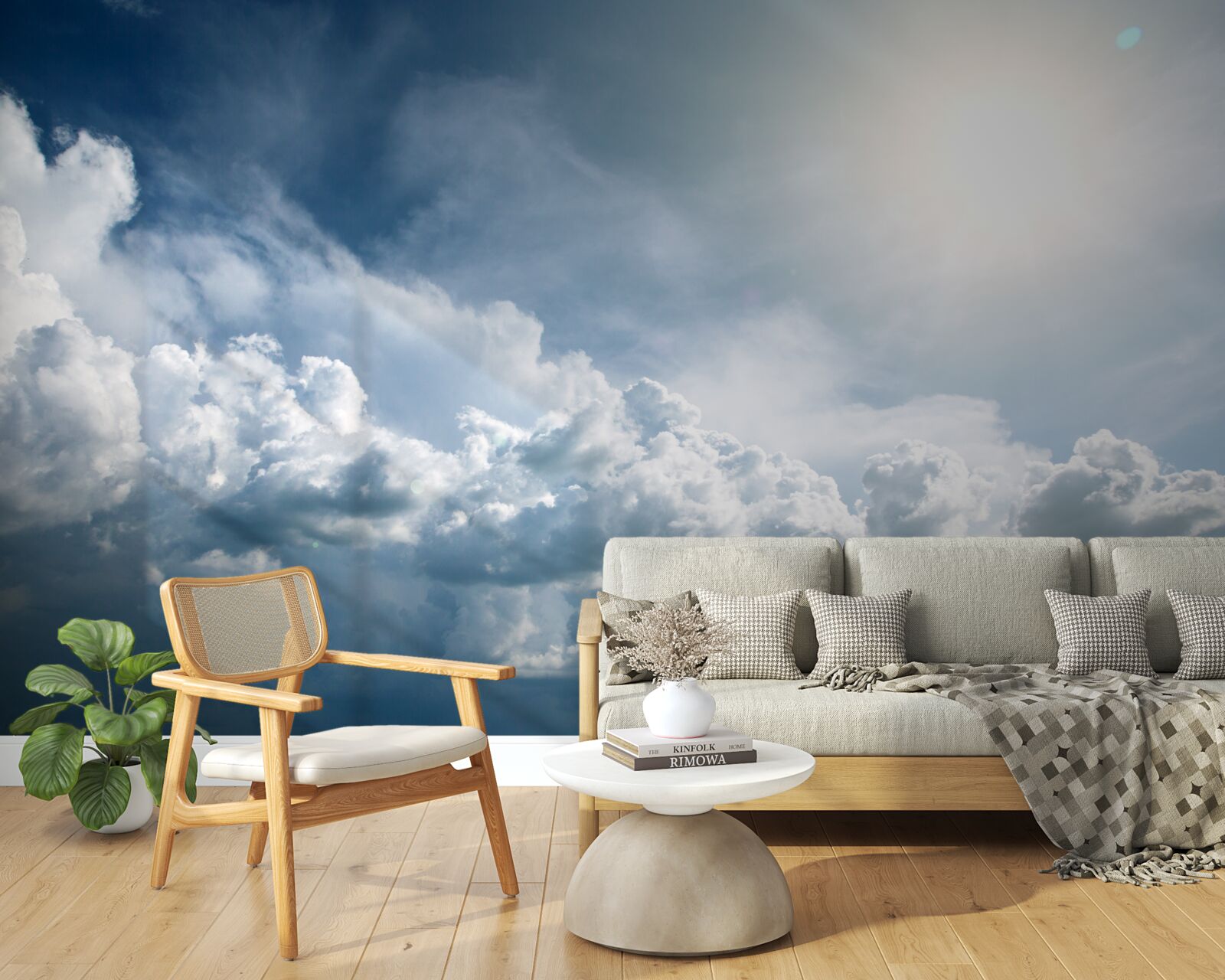 Fototapet lumină intensă printre nori furtunoși