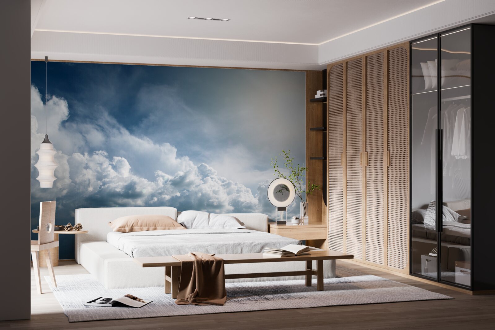 Fototapet lumină intensă printre nori furtunoși