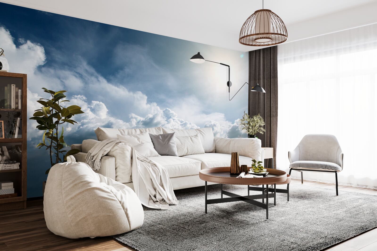 Fototapet lumină intensă printre nori furtunoși