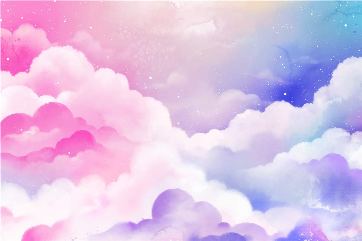 Fototapet cerul este roz strălucitor și albastru într-un stil abstract