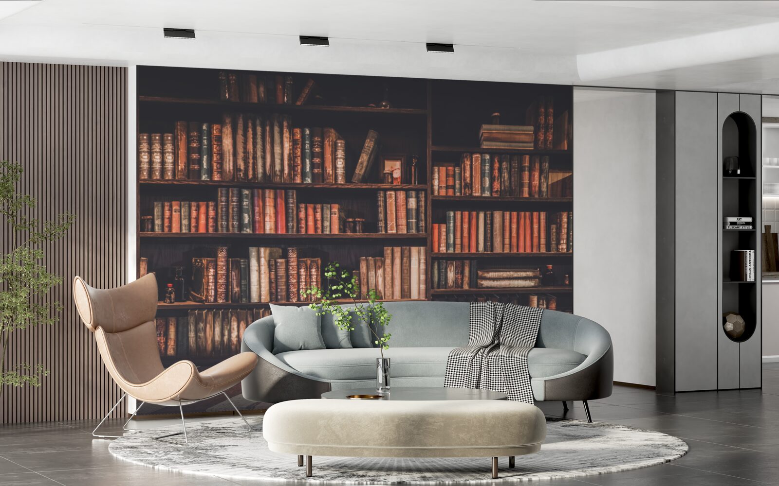 Fototapet cărți îngrămădite pe rafturi