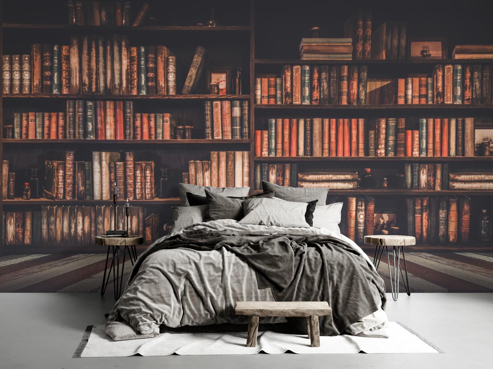 Fototapet cărți îngrămădite pe rafturi