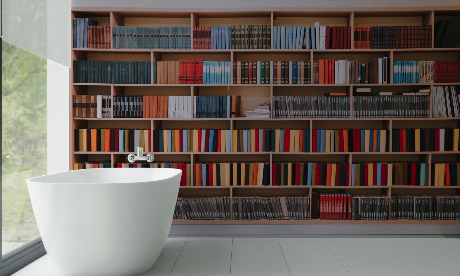 Fototapet o colecție extinsă de cărți la domiciliu