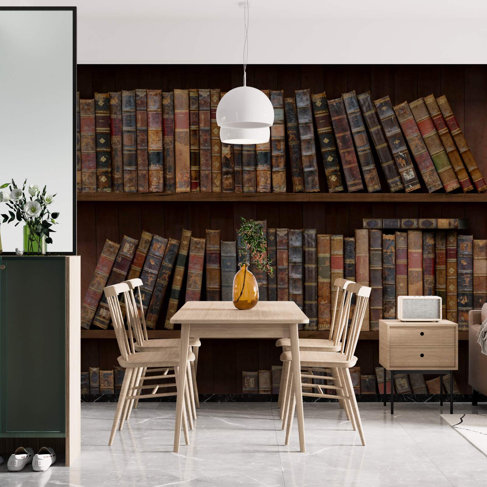 Fototapet volume antice pe dulapuri