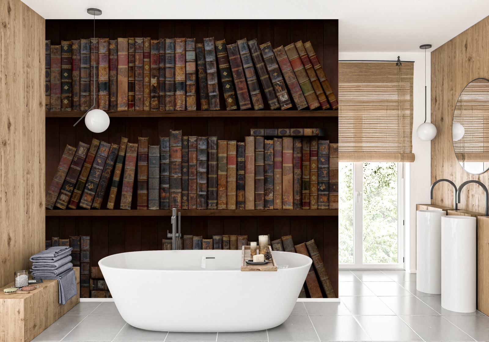 Fototapet volume antice pe dulapuri