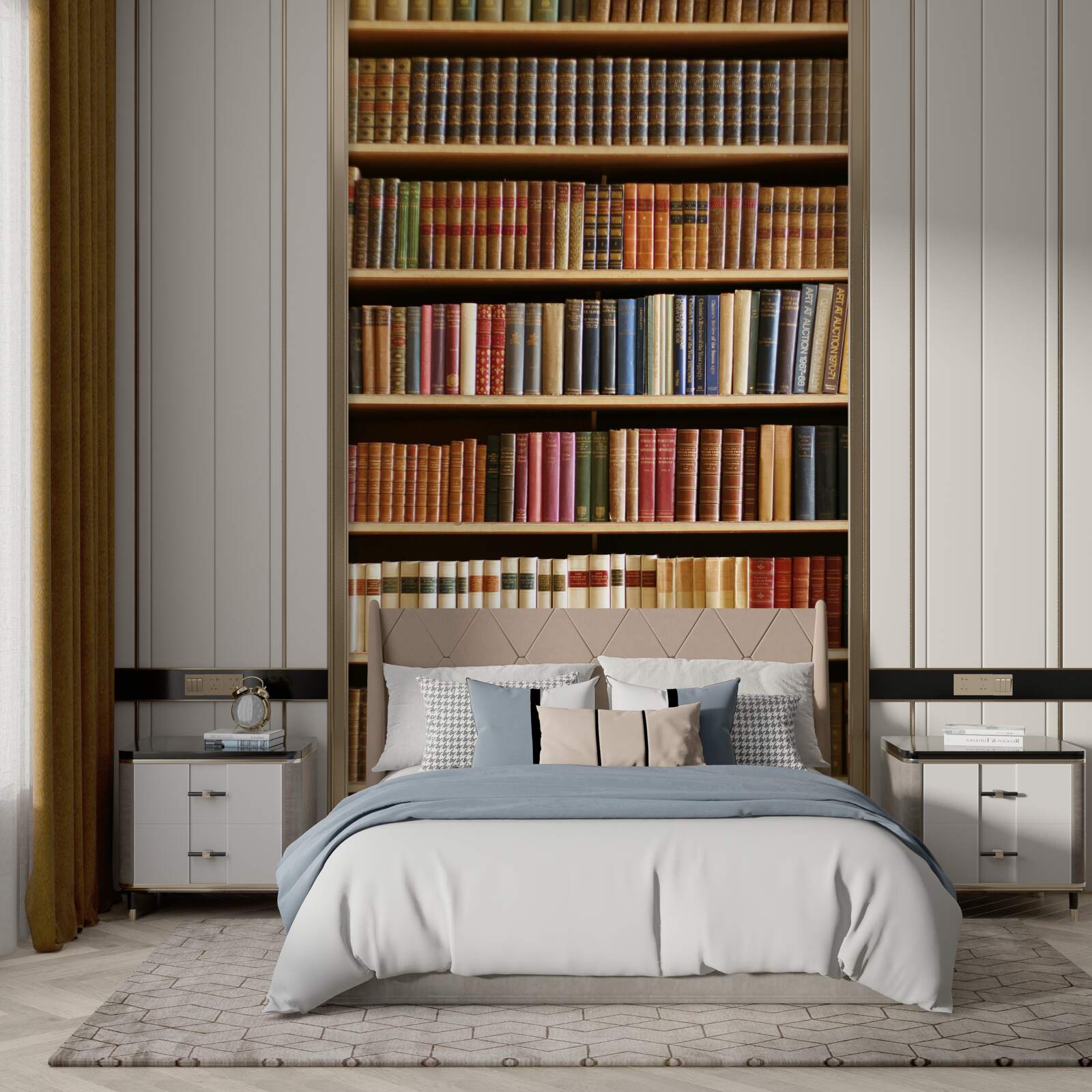 Fototapet există multe cărți pe rafturi