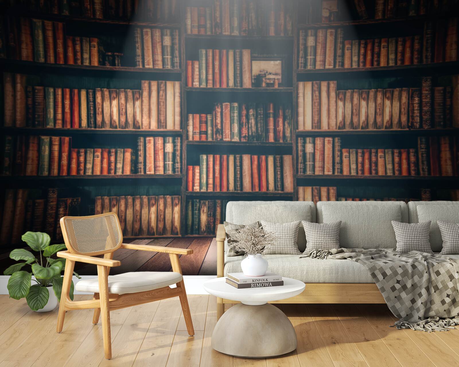 Fototapet o rază de soare pătrunde în cărți