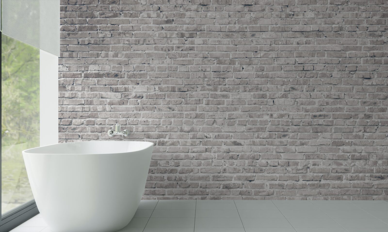 Fototapet zid de cărămidă gri și alb