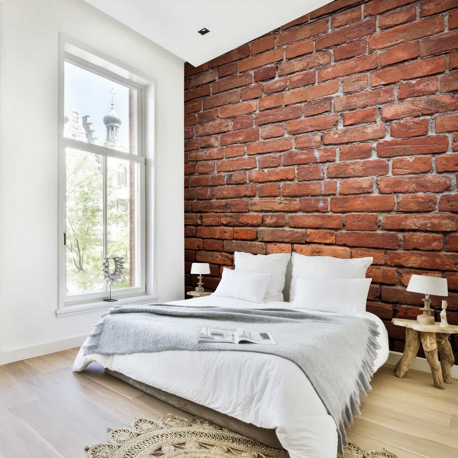 Fototapet partea pătrată a peretelui