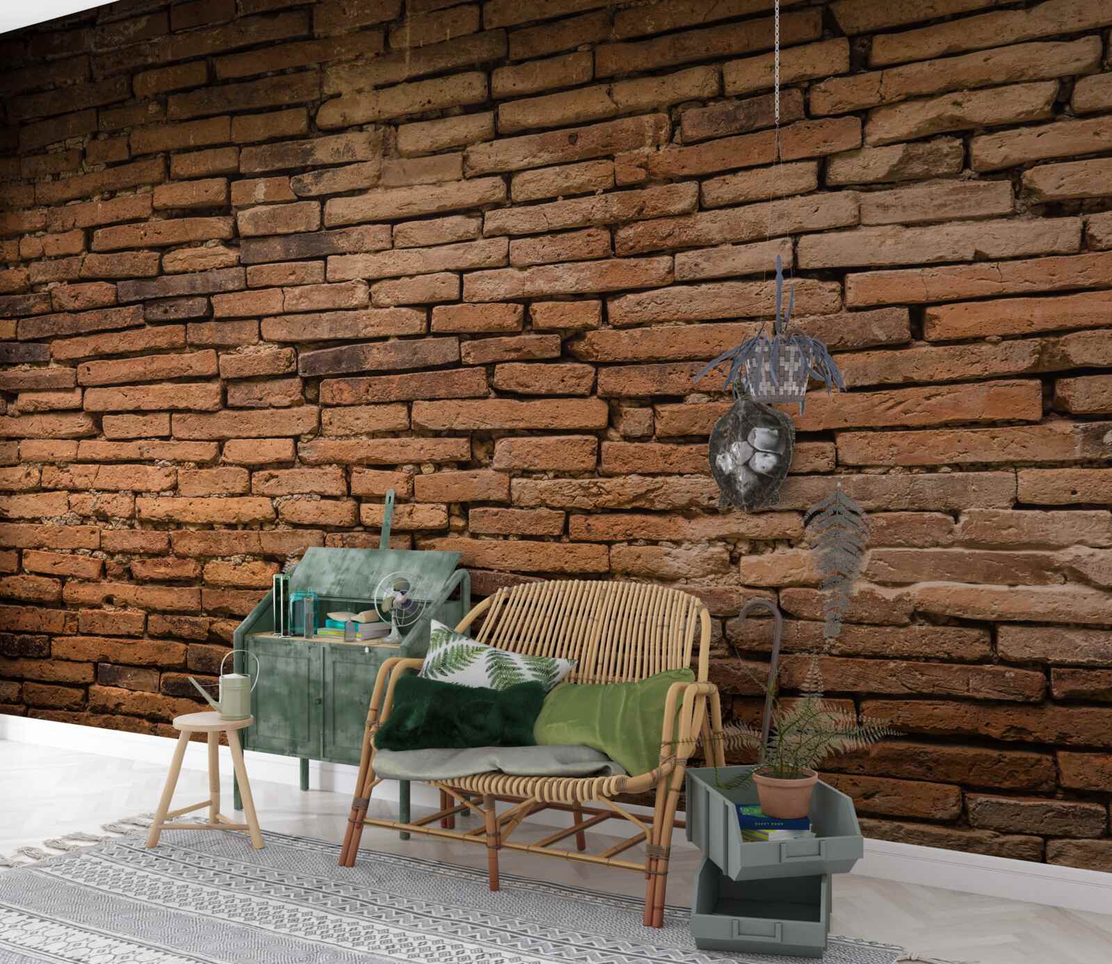 Fototapet Un zid de cărămidă care se îndoaie