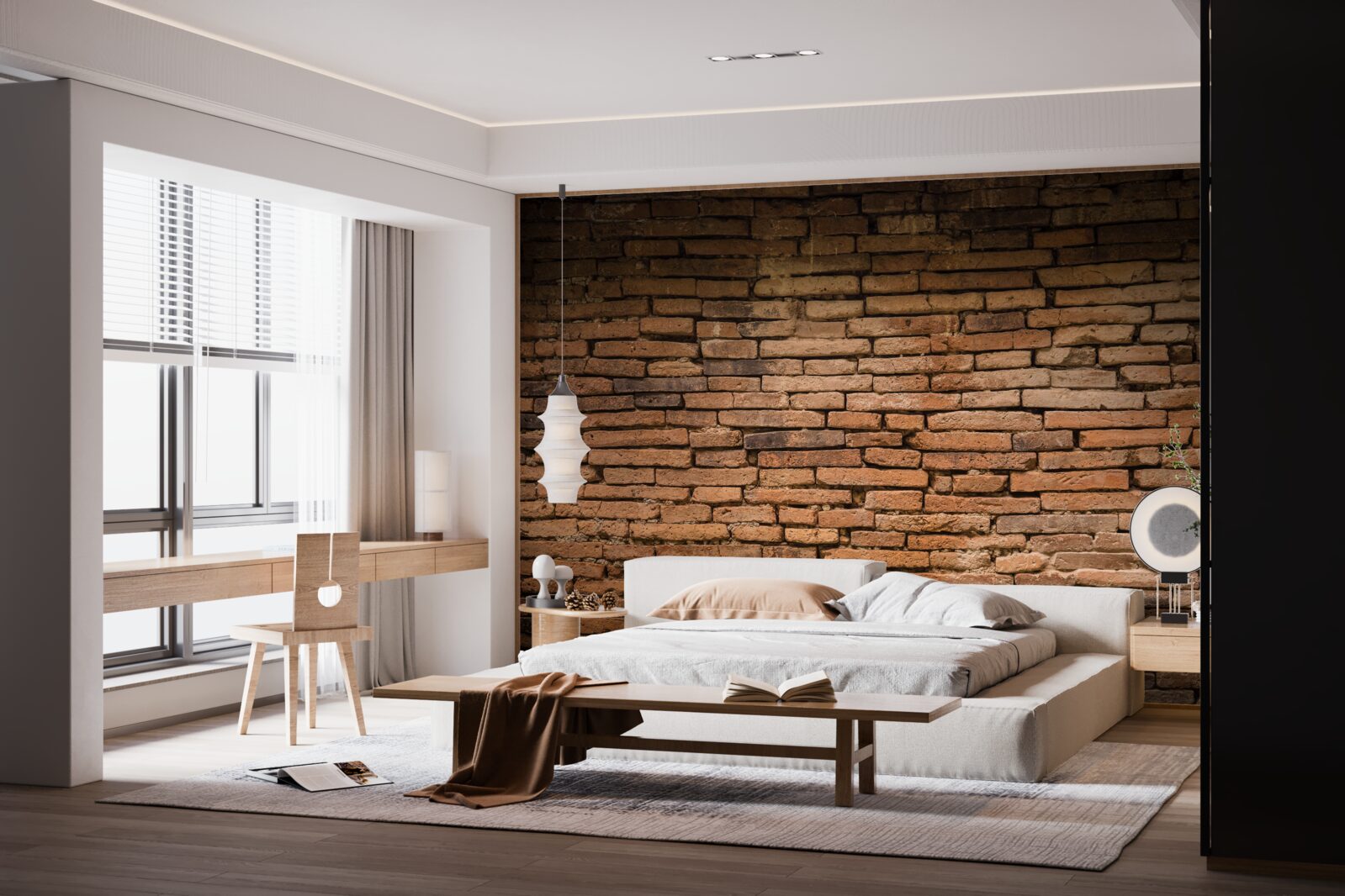 Fototapet Un zid de cărămidă care se îndoaie