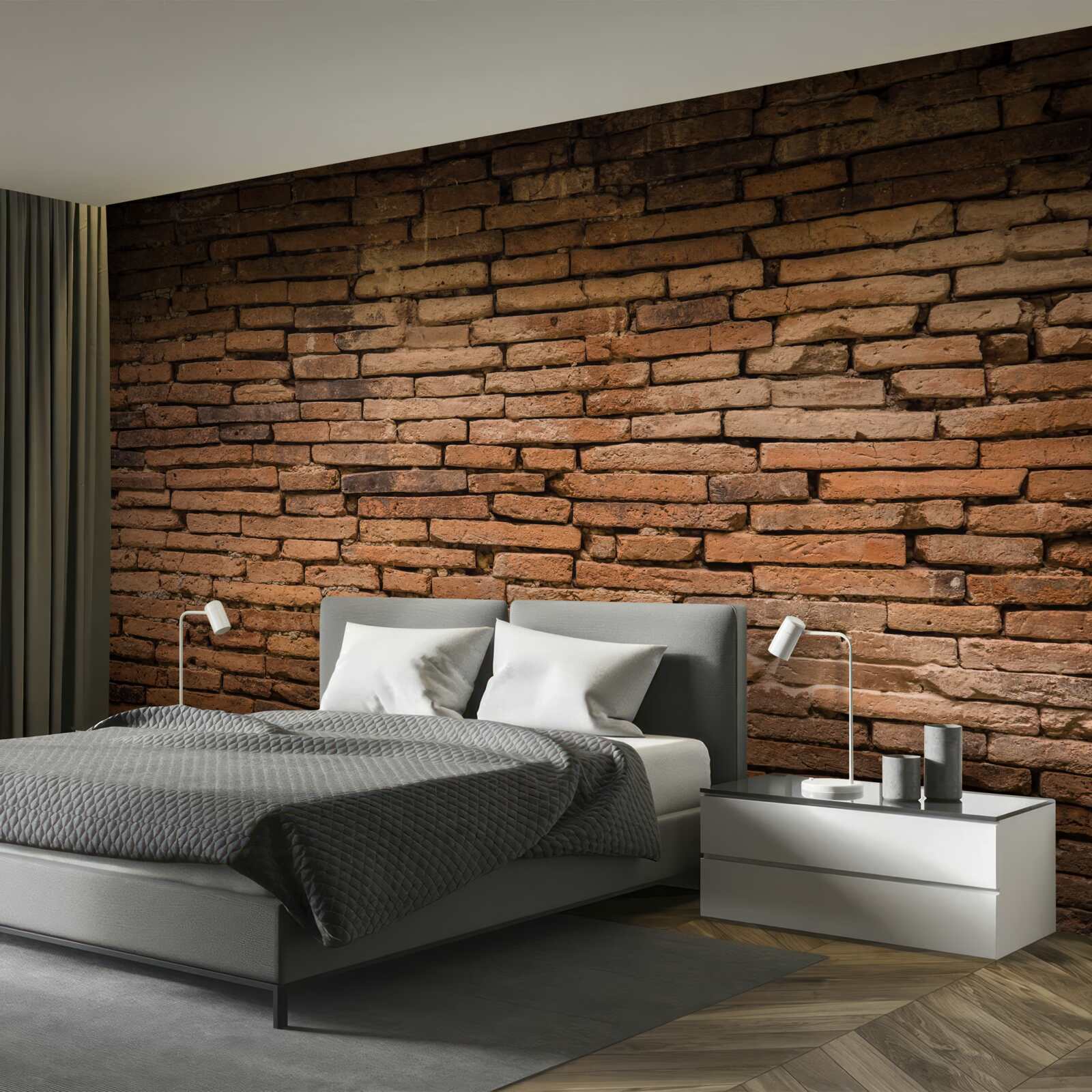 Fototapet Un zid de cărămidă care se îndoaie