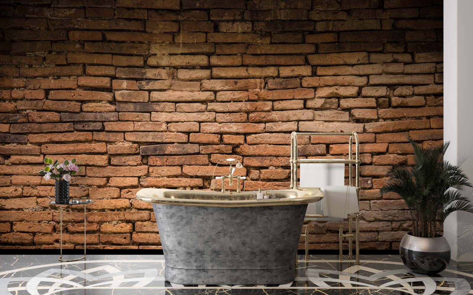 Fototapet Un zid de cărămidă care se îndoaie