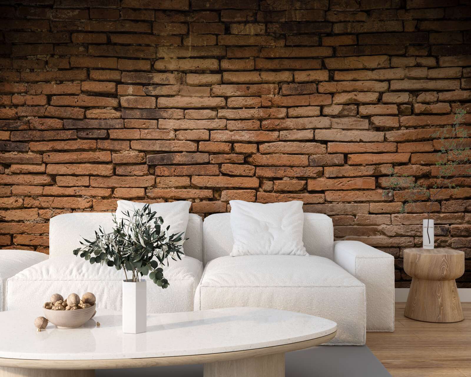 Fototapet Un zid de cărămidă care se îndoaie