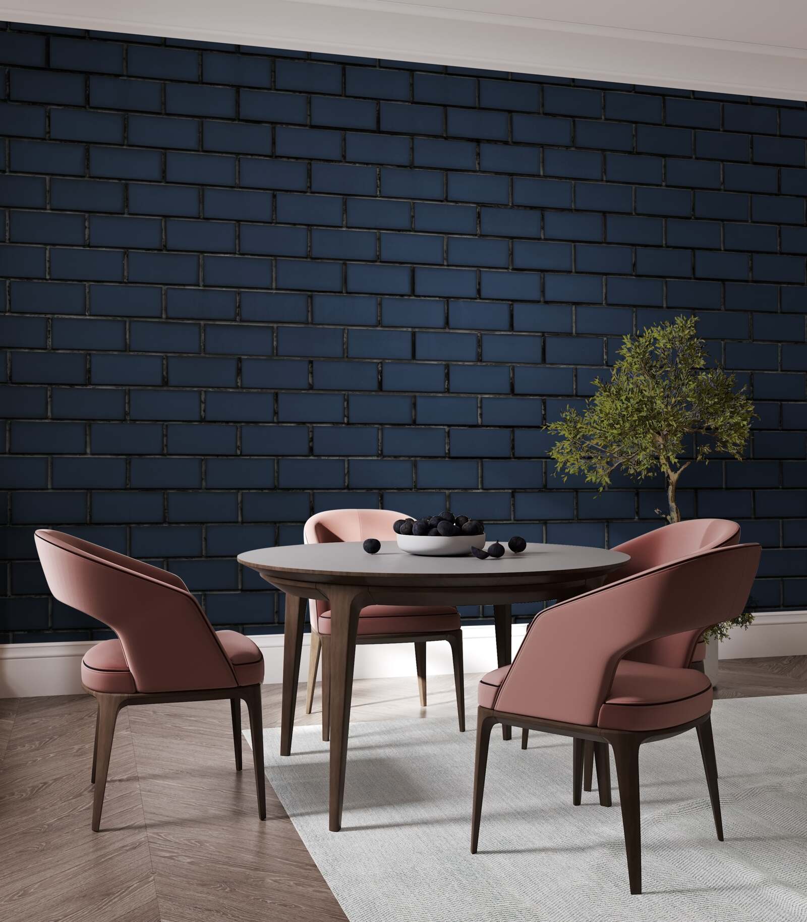 Fototapet perete de cărămidă complet întunecat