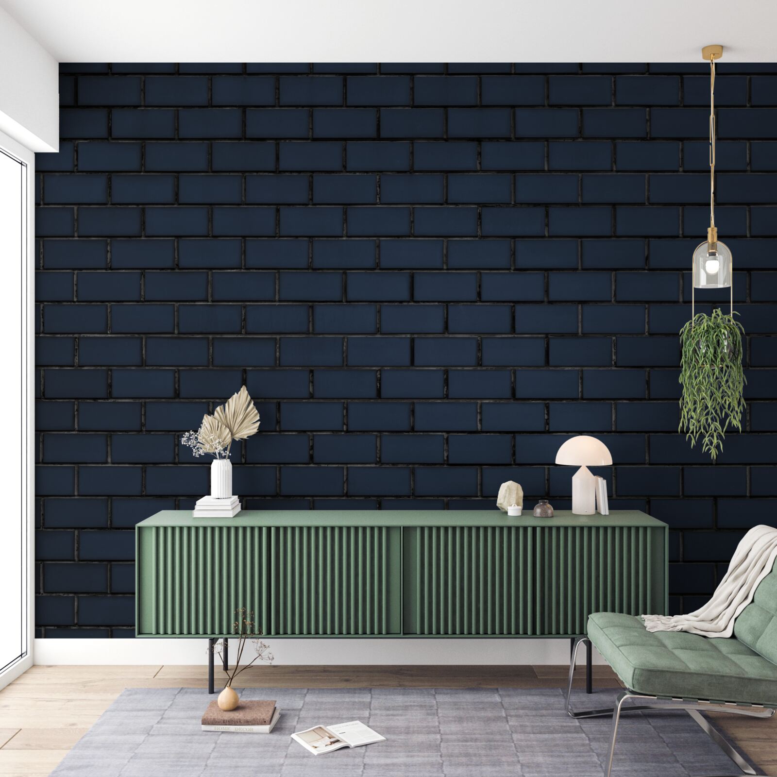 Fototapet perete de cărămidă complet întunecat