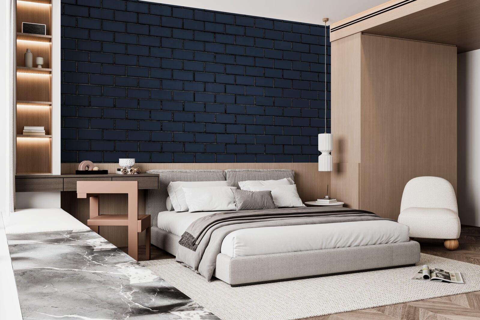 Fototapet perete de cărămidă complet întunecat