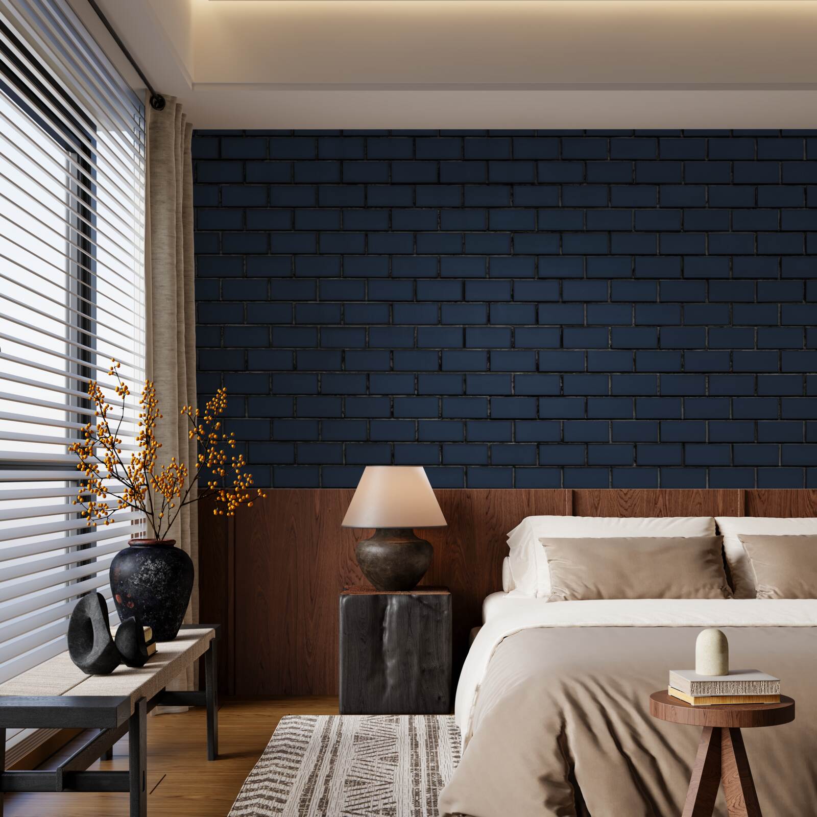 Fototapet perete de cărămidă complet întunecat