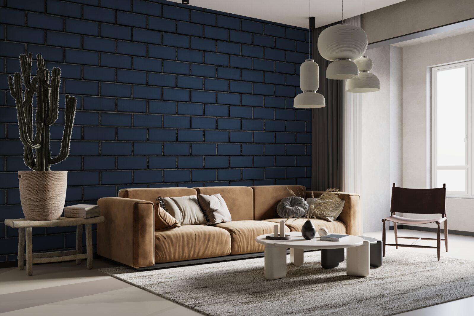 Fototapet perete de cărămidă complet întunecat