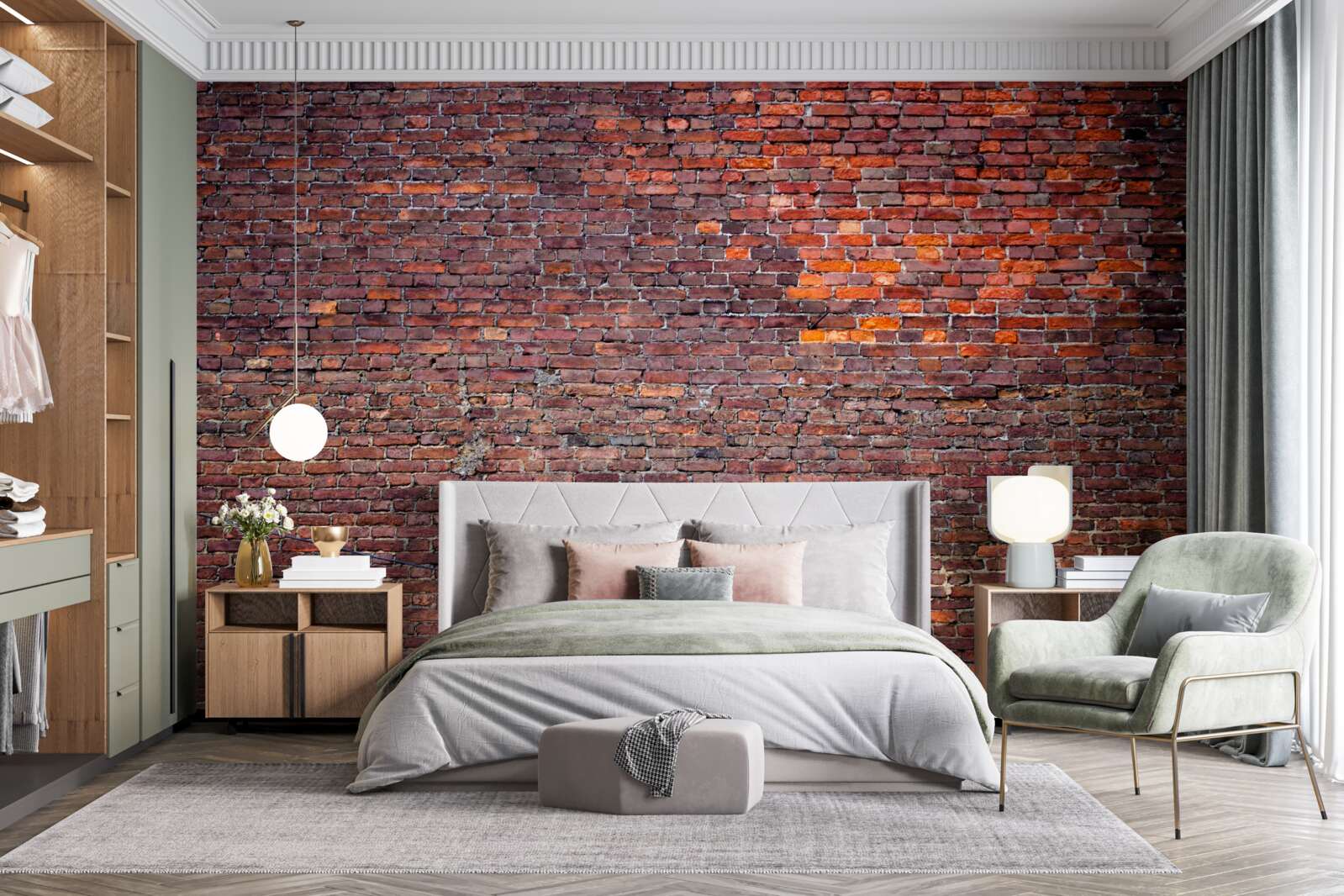 Fototapet perete vechi din cărămidă roșie