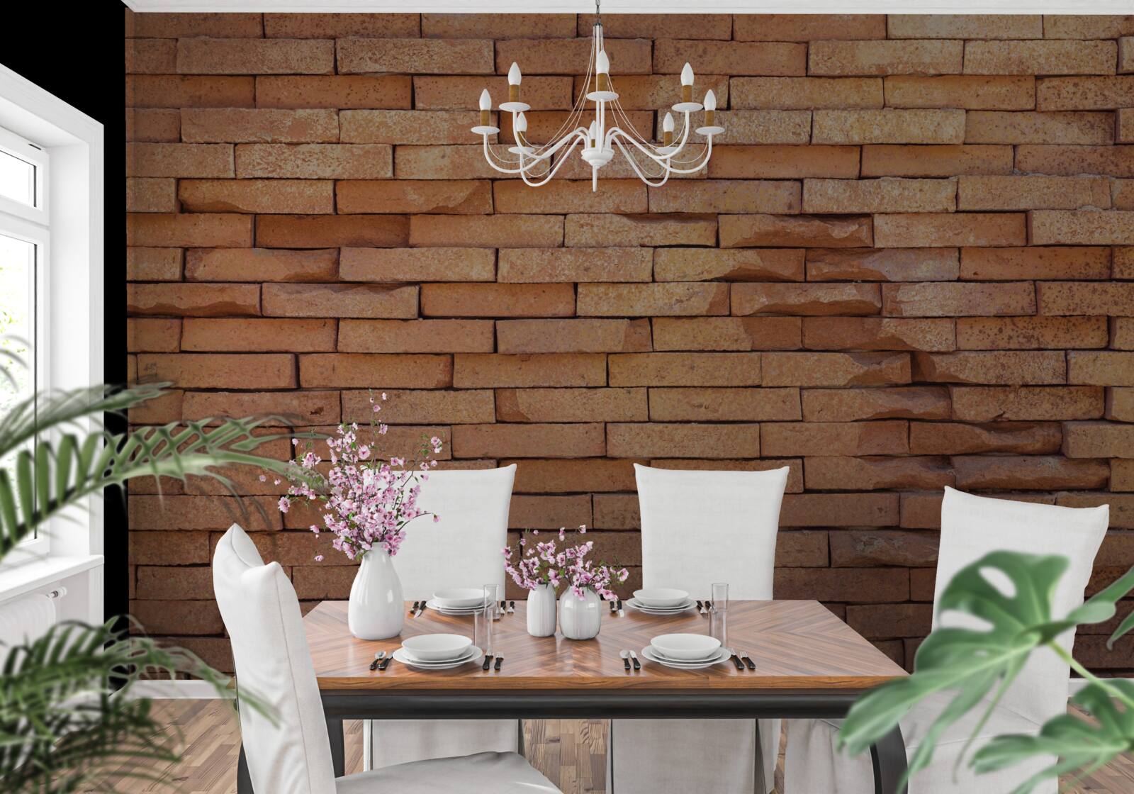 Fototapet cărămidă de lut roșu relief