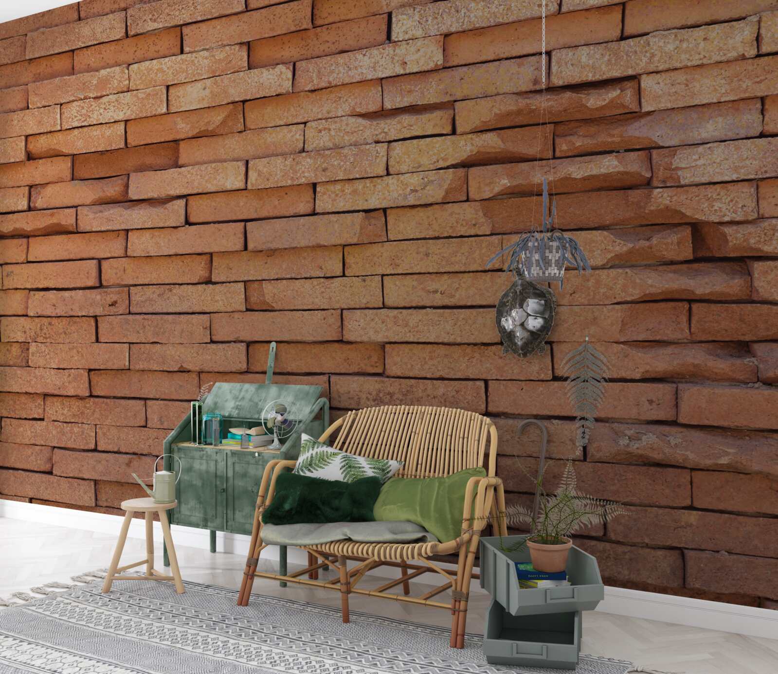 Fototapet cărămidă de lut roșu relief