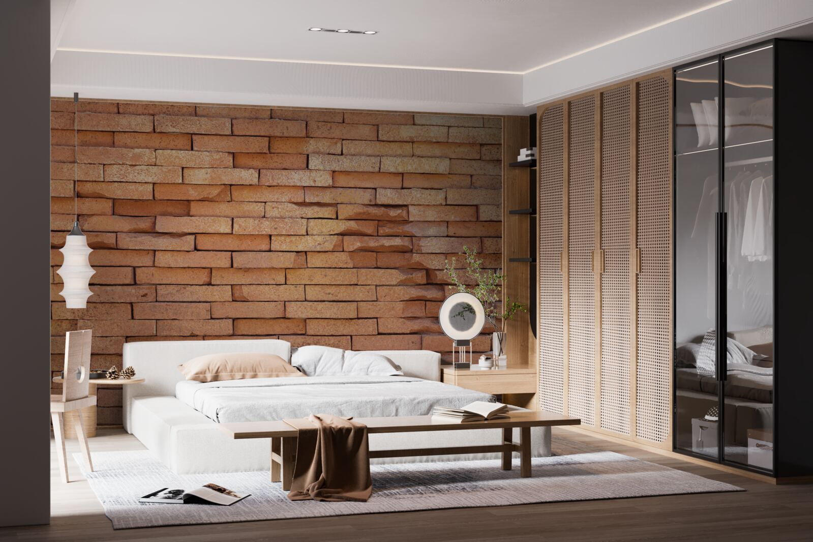 Fototapet cărămidă de lut roșu relief