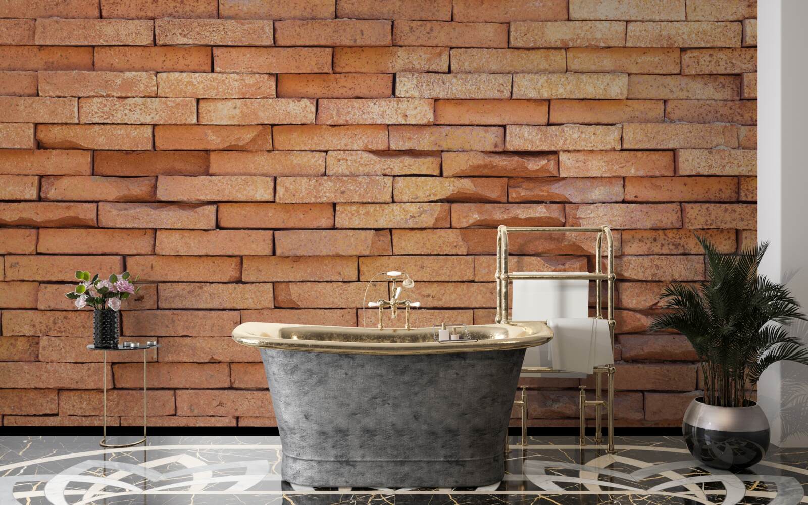 Fototapet cărămidă de lut roșu relief