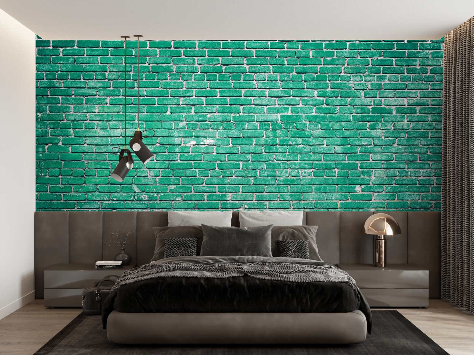 Fototapet Turcoaz zid de cărămidă