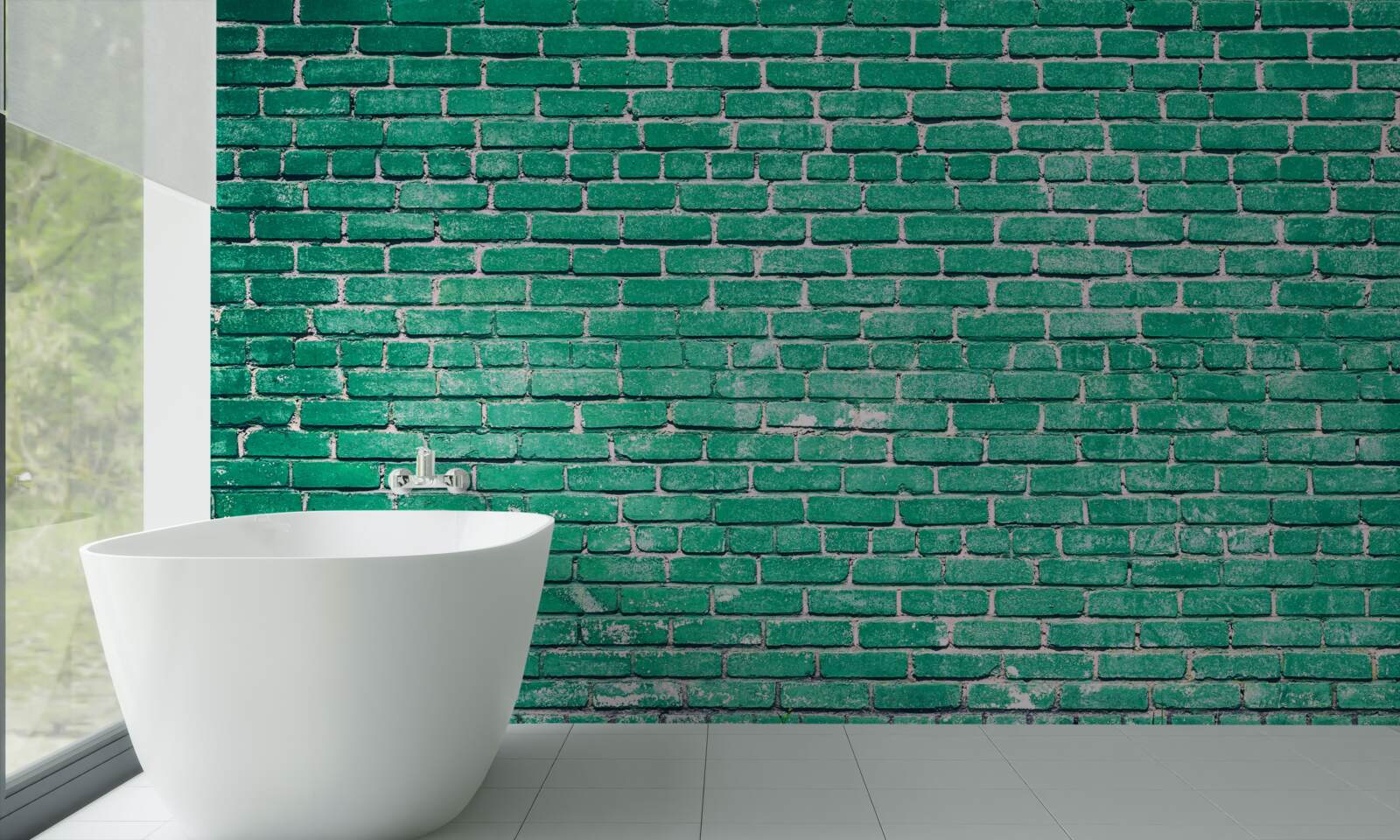 Fototapet Turcoaz zid de cărămidă