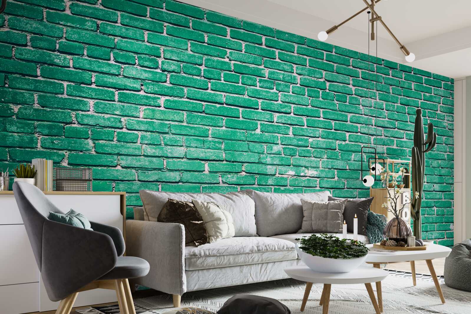 Fototapet Turcoaz zid de cărămidă