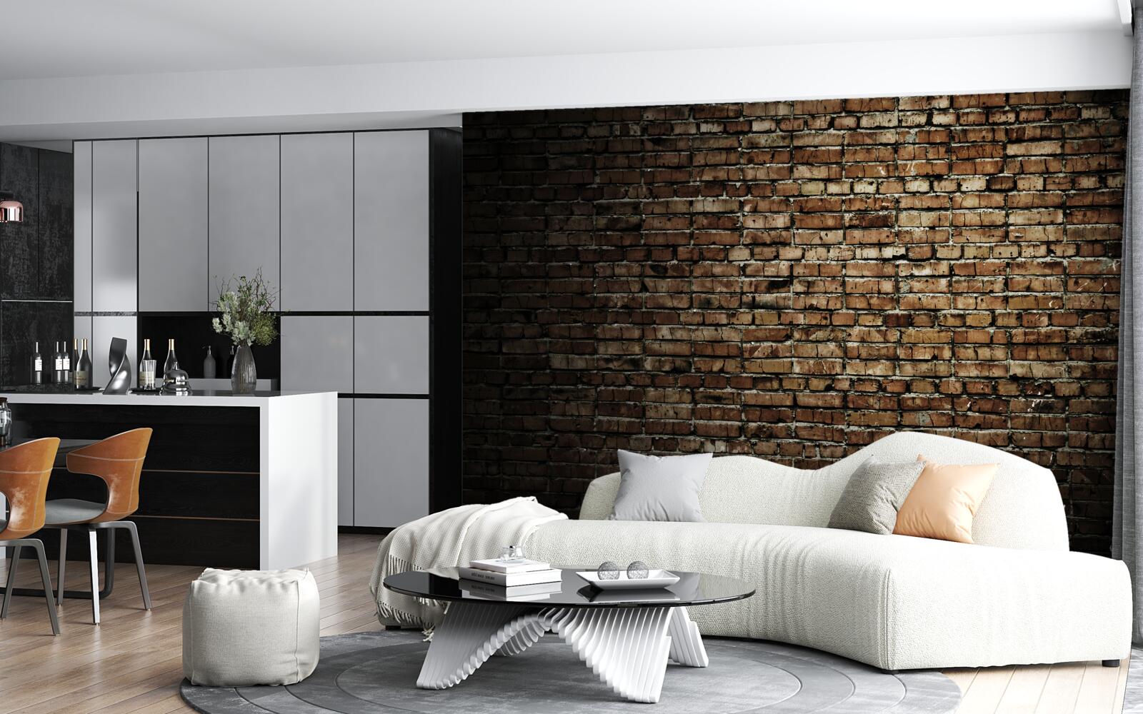 Fototapet zid de cărămidă întunecată