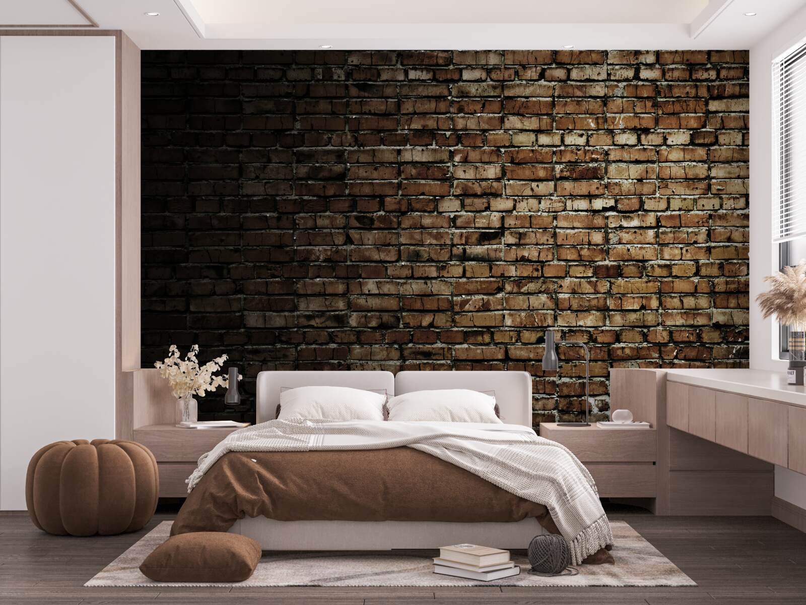 Fototapet zid de cărămidă întunecată